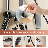 Ensemble de douche thermostatique à affichage numérique 4 fonctions avec pommeau de pluie et douchette à main, finition bronze, vente en gros usine OEM ODM
