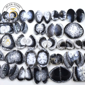 Dendrite Opal Pair A One Quality Natural Dendrite Opal Cabochon Loose Gemstone For (Making Earring) Dendrite Opal Crystal Lot - Product Image 2