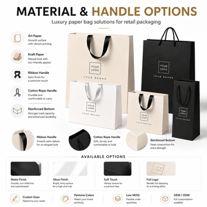 Borsa di Carta Personalizzata con Logo per Shopping di Lusso, per Cosmetici, Abbigliamento, Scarpe, Regali, Boutique, con Manico a Nastro - Product Image 5