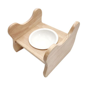 Bol pour animaux de compagnie en céramique écologique, durable et sûr, de haute qualité, avec support en bois, design Art Déco, pour usage intérieur, vente chaude - Product Image 3