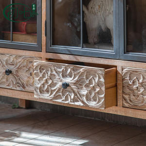 Gabinete de Almacenamiento Estilo Retro Americano A603, Gabinete para Té Antiguo, Vitrina para Sala de Estar - Product Image 4