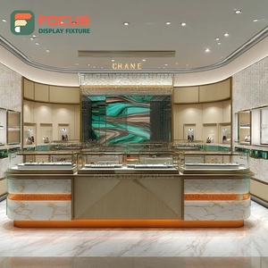 Minimalist Boutique Jewelry Display Cabinet Polished Surface Boutique Space Glass Showcase - Product Image 2