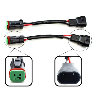 10cm 18AWG 9006 ke DT 2 Pin Socket Kabel Harness Mobil Silikon Tugas Berat IP67/IP68 untuk Konverter Lampu Kabut Mobil - Product Image 1