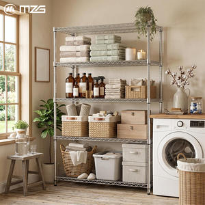 Étagère de rangement robuste à 5 niveaux MZG, en fil métallique réglable, pour garage, cuisine, buanderie, salle de bain, garde-manger, capacité de 3300 lbs - Product Image 1