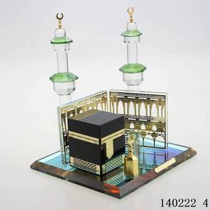 Muslim Home Desktop Decoration Gold-Plated Kaaba <b>Model</b> <b>Kit</b> Islamic Architecture Crystal Collection Figurine Souvenir Anniversary - Product Image 3