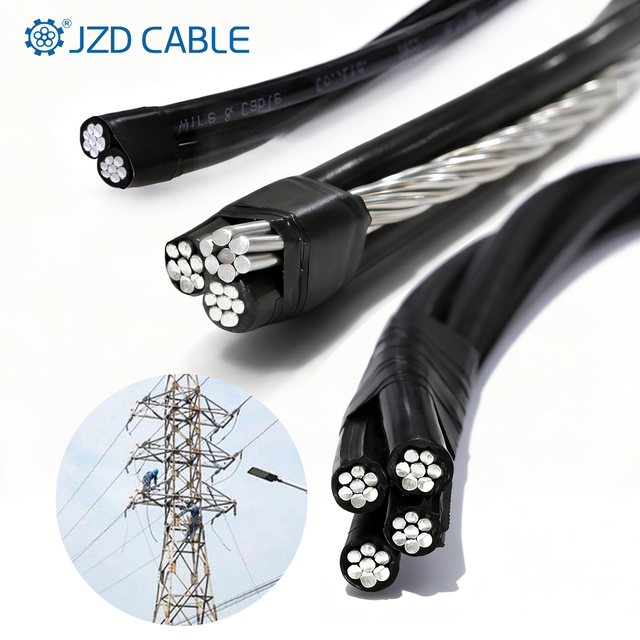 JZD Aerial Bundled Cable Aluminum XLPE Insulated Self-supporting 2-5Core 0.6/1kV Overhead ABC Cable Wire