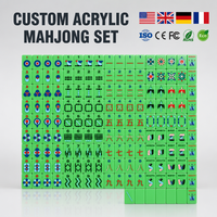 Jeu de Mahjong Américain en Acrylique avec Logo Personnalisé, 160 Pièces, 32/36mm, Gravure Laser Premium, Vente en Gros Direct Usine, Artwork Gratuit