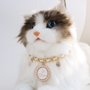 สร้อยคอประดับมุกและคริสตัลสำหรับสัตว์เลี้ยง สุนัขและแมว ดีไซน์หรูหราสง่างาม - Product Image 3