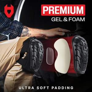 Ginocchiere Professionali in Gel, Cuscino in Schiuma Morbida, Rinforzate, con Cinghie Regolabili, Guanti di Sicurezza di Grado Militare - Product Image 3