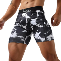 Short de fitness trois-quarts personnalisé pour hommes Pantalon de course respirant à séchage rapide avec impression numérique Technique de teinture unie