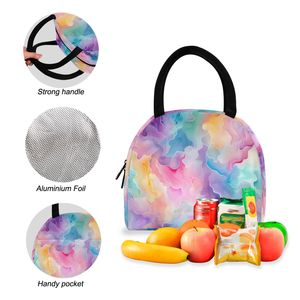 Two-piece Set Custom Print Marble Design Nylon Student Girls <b>Backpack</b> Combo Set Children School Bags with Lunch Box - Product Image 4
