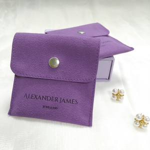Fashion Style Luxury Microfiber Jewelry Pouch with Card Printed Small <b>Envelope</b> Flap Customizable <b>Gift</b> Packaging for Necklace - Product Image 4