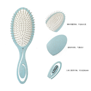 High Quality Wheat Straw Handle Eco-friendly for <b>Wigs</b> Home New Massage Steel Needle Air Cushion Hair <b>Brush</b> for Salon Hair <b>Brush</b> - Product Image 3