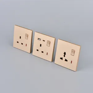 Uk 13a British One Gang Switch 3 Pin Square Socket For Home Use