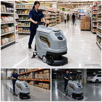 Autolaveuse autoportée avec brosse de 500 mm, raclette de 800 mm, batterie LiFePO4 24V 100Ah, réservoir de 60L/65L pour le nettoyage des sols