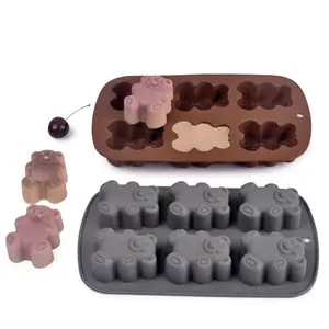 Moldes para pasteles de silicona sin BPA de grado alimenticio y moldes para dulces Moldes de oso de goma de silicona para chocolate