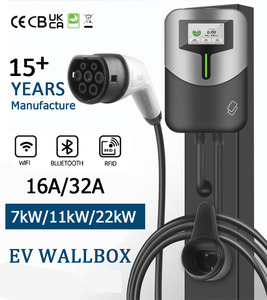 เครื่องชาร์จรถยนต์ไฟฟ้าแบบพกพา Ocpp <span class=keywords><strong>Wallbox</strong></span> 7KW ได้รับการรับรองมาตรฐาน CE CB TUV UKCA ระดับ 2 ควบคุมผ่านแอปพลิเคชัน รองรับบัตร RFID มาตรฐาน IP65 แบบติดผนัง Type 2 - Product Image 1