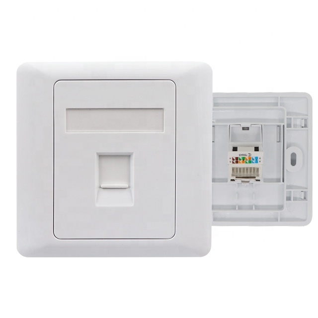 wall outlet cat5e cat6 utp 86 type network face plate wall plate with RJ45 keystone jacks module
