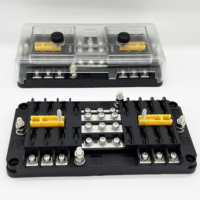 Porte-fusibles 8/12/16 circuits avec couvercle anti-poussière pour bus négatif, bloc de fusibles double ATO/ATC/ATM avec bloc négatif pour voiture, bateau, camion