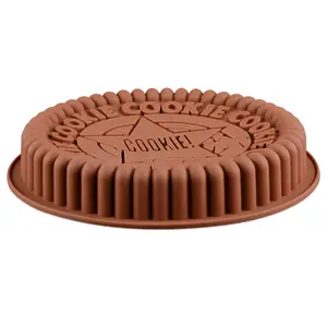 3D yuvarlak çikolata bisküvi kalıp Oreo çerez silikon kalıplar yapışmaz puding Pan büyük Mousse kek pişirme kalıp