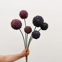 Bola Daun Bawang Buatan, Bola Daun Bawang Ungu, Dekorasi Lembut Berbentuk Bunga, Bahan Rangkaian Bunga untuk Rumah dan Ruang Model