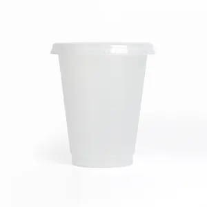 Taza con logotipo personalizado, vasos de plástico duro PP con tapas, bebida fría y transparente, 16oz