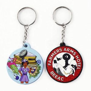 OEM <b>Custom</b> 2D Design Letter Shape Silicone PVC Keychain UV/Offset Printing Rubber Logo <b>Key</b> Chain - Product Image 3