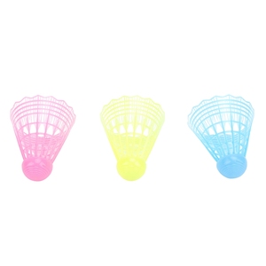 3Pcs LED <span class=keywords><strong>Badminton</strong></span> Shuttlecocks Bleu Jaune Rose Nylon Lighting Glow in the Dark Night <span class=keywords><strong>Badminton</strong></span> Birdies pour Intérieur Extérieur Bleu - Product Image 2