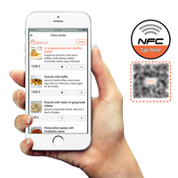 2021 Nfc personnalisée Support de Menu NTAG213 215 216 Nfc Étiquette Menu Collé À Table Pour Auto Commander de la Nourriture Dans Le Restaurant Qr Code Menu
