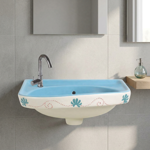 Glossy White Solid Surface Wall Hung Wash Basin One Piece Bathroom Sink for Villa Mall Commercial Projects Wholesale - Product Image 4