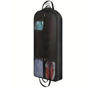 Sacs à vêtements en cuir personnalisés, imperméables, anti-poussière, robustes, avec fermeture éclair, sangle réglable et soufflet de 6 pouces pour suspension - Product Image 1