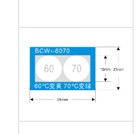 Indicateur de température BCW6070, irréversible, jaune 60°C, vert 70°C, étiquette adhésive à changement de couleur pour la surveillance des équipements industriels