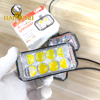 Feux LED de moto BAOBAO Explorer en aluminium blanc et jaune, avec 4, 6 ou 8 lentilles, clignotants rouges et bleus, type feux de police