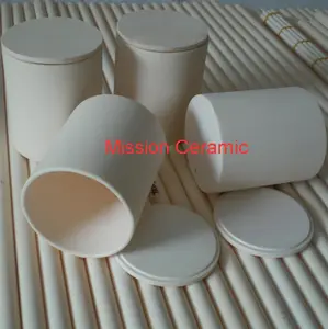 Ceramic Crucible 95% 99% Al2O3 Alumina Ceramic Crucible With Lid