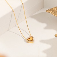 Colliers élégants pour femmes avec pendentif cœur délicat et chaîne fine, vente en gros de bijoux TGXL14780