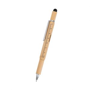 Hot Wholesales Promotional Eco 5In1 Multi-Function Bamboo <b>Tool</b> Laser <b>Engraving</b> Logo Wooden Pen - Product Image 1