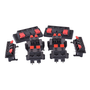Bloque de terminales de resorte negro de 2 pines, 50V, 3A, postes de encuadernación de altavoz, Conector de <span class=keywords><strong>Clip</strong></span> de prueba para audio de altavoz - Product Image 6