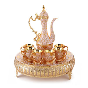 Décoration de <span class=keywords><strong>restaurant</strong></span> à domicile, style européen, vaisselle turque en métal, théière et tasse à thé de luxe en argent et or - Product Image 1