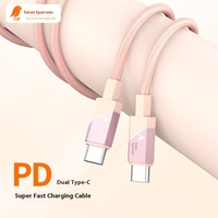 Câble de données tressé en nylon en stock en usine PD charge rapide USB type-c à type-c vente en gros pour tablettes Huawei/Honor/Xiaomi