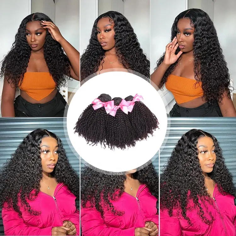 8-32 Inch 9A Grade Kinky Curly Weave Natural Hair Bundle 100% Human Hair Extensions Afro Brazilian Hair Kinky Curly Bundles