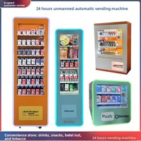 Distributeur automatique compact et coloré de cigarettes et de noix de betel ; Distributeur commercial intelligent sans personnel, en libre-service 24h/24, pour boissons