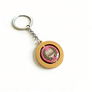Porte-clés Souvenir de Ville Touristique Personnalisé avec Logo, Dôme Rotatif en Époxy Plaqué Or de Luxe, Colisée de <span class=keywords><strong>Rome</strong></span>, Meilleures Ventes, Vente en Gros - Product Image 1
