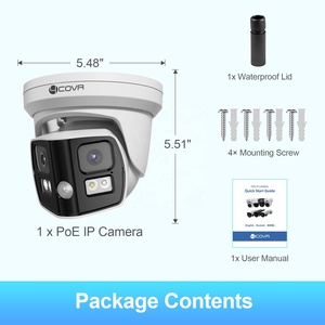Caméra de sécurité IP PoE 4COVR 16Mp, double objectif 2x8MP, capteur Sony <span class=keywords><strong>180</strong></span> degrés, détection de visage IA, <span class=keywords><strong>surveillance</strong></span> vidéo couleur intégrale - Product Image 6