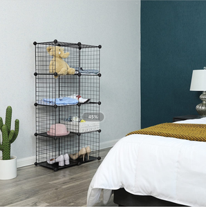 Étagère de rangement en fil de métal blanc Cube étagère étagère de rangement bricolage organisateurs de salon et supports de rangement - Product Image 5