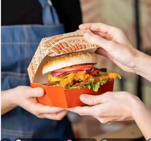 Emballage à emporter en carton alimentaire personnalisé, boîte à hamburger en papier kraft jetable, papier kraft en pâte chimique pour hamburger - Product Image 3