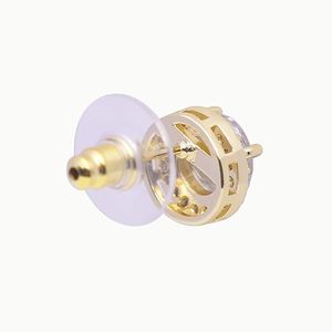 Boucles d'oreilles clous en moissanite taillée, argent sterling plaqué or 14 carats, certifiées par un tiers, 8 mm, étincelantes, pour mariée, mariage, haute joaillerie - Product Image 4