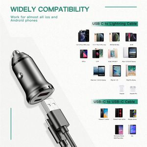 ที่ชาร์จในรถยนต์ USB C 25W รองรับ Quick Charge 3.0 PD Type C ชาร์จเร็วสำหรับโทรศัพท์มือถือ iPhone - Product Image 3