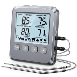 Thermomètre alimentaire numérique pour cuisine, eau, grillades, viande, four avec deux sondes pour la viande - Product Image 1