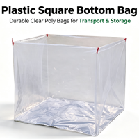Sac en polyéthylène transparent à base carrée, sur mesure, pour emballage industriel, OEM/ODM, épaisseur personnalisée, pour expédition palettisée