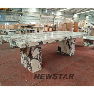 <span class=keywords><strong>Mobili</strong></span> in marmo di lusso italiano su misura di grandi dimensioni rettangolare Calacatta <span class=keywords><strong>Viola</strong></span> <span class=keywords><strong>Viola</strong></span> Base quadrata tavolo da pranzo in marmo - Product Image 3